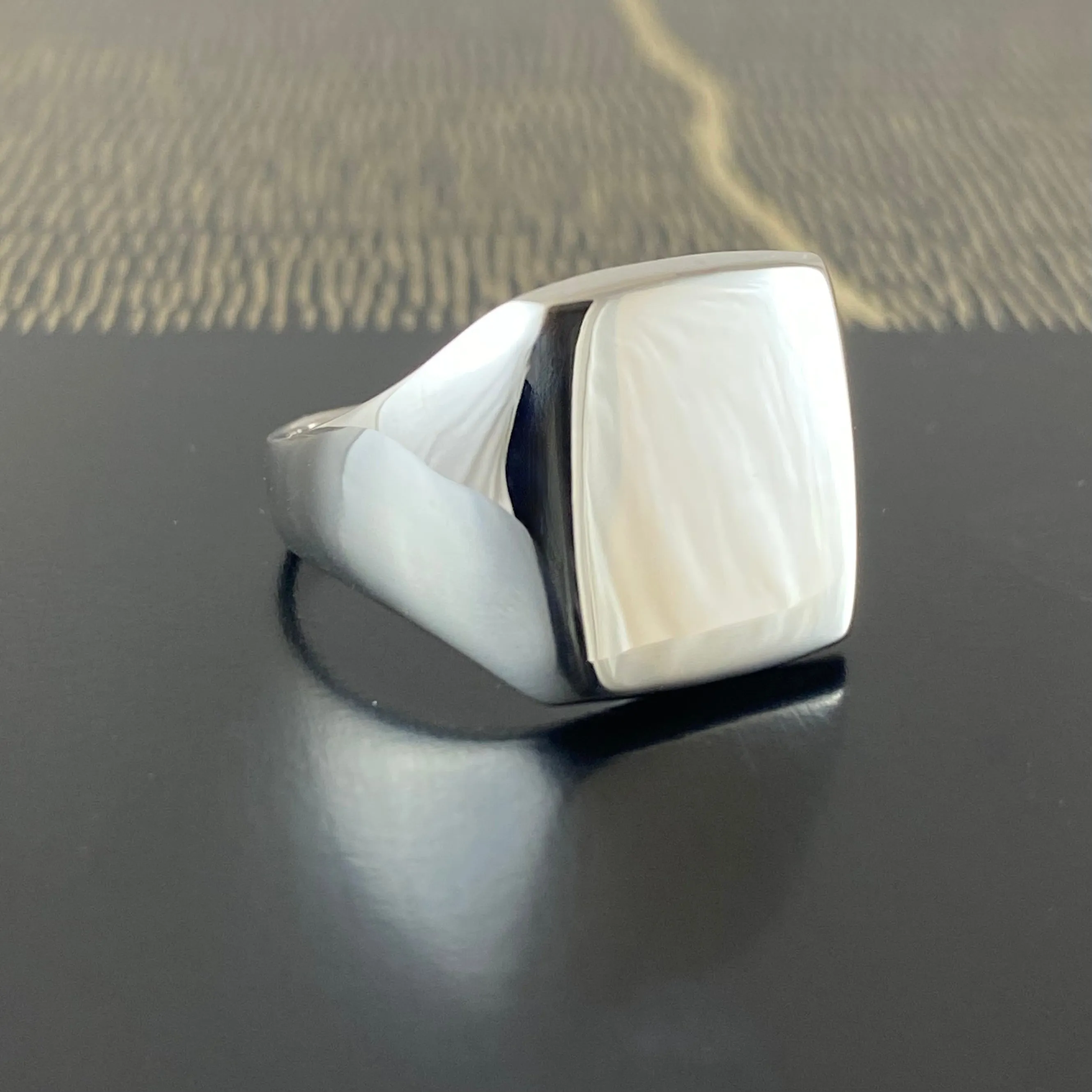 Cushion 12mm x 10mm - Sterling Silver Signet Ring
