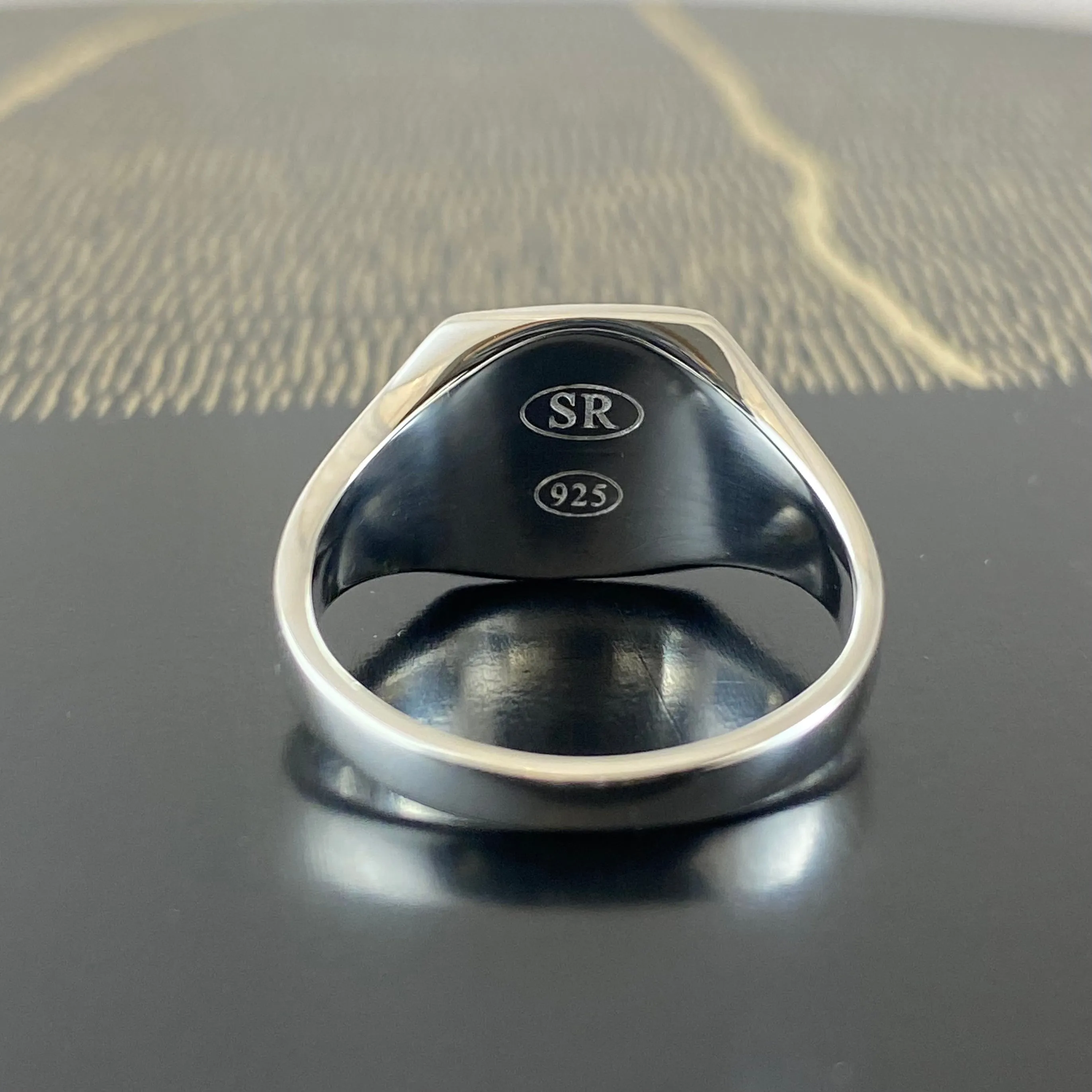 Cushion 12mm x 10mm - Sterling Silver Signet Ring