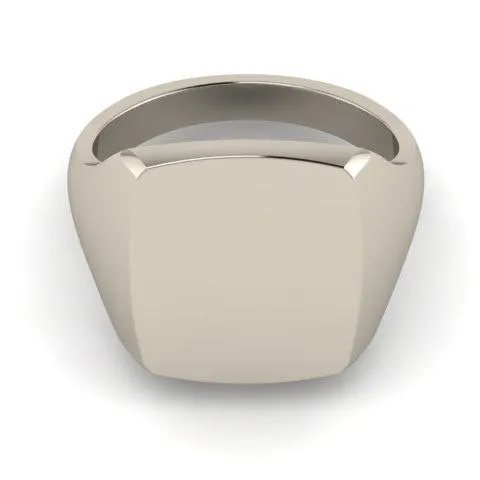 Cushion 12mm x 10mm - Sterling Silver Signet Ring