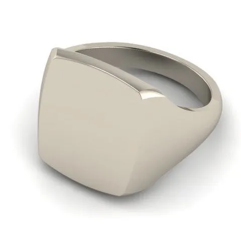 Cushion 12mm x 10mm - Sterling Silver Signet Ring