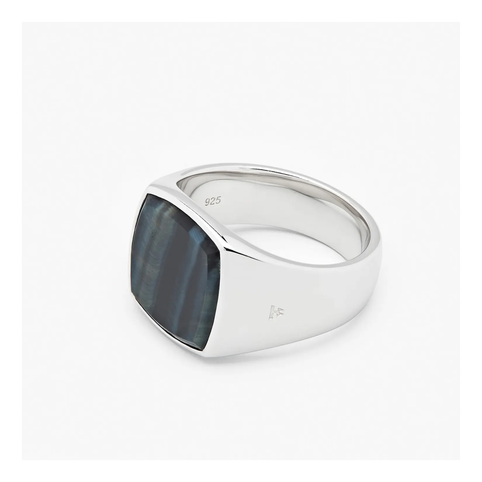 Cushion Blue Hawk Eye (m) Silver