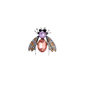 Cynthia Bee Brooch Peach and Purple