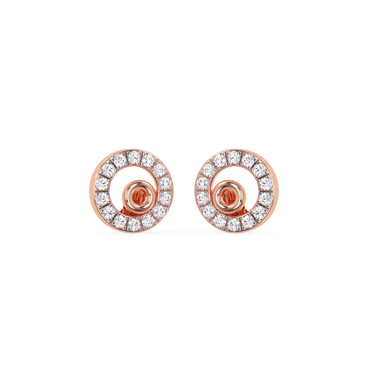 Dainty Round Lab Grown Diamond Open Circle Stud Earrings