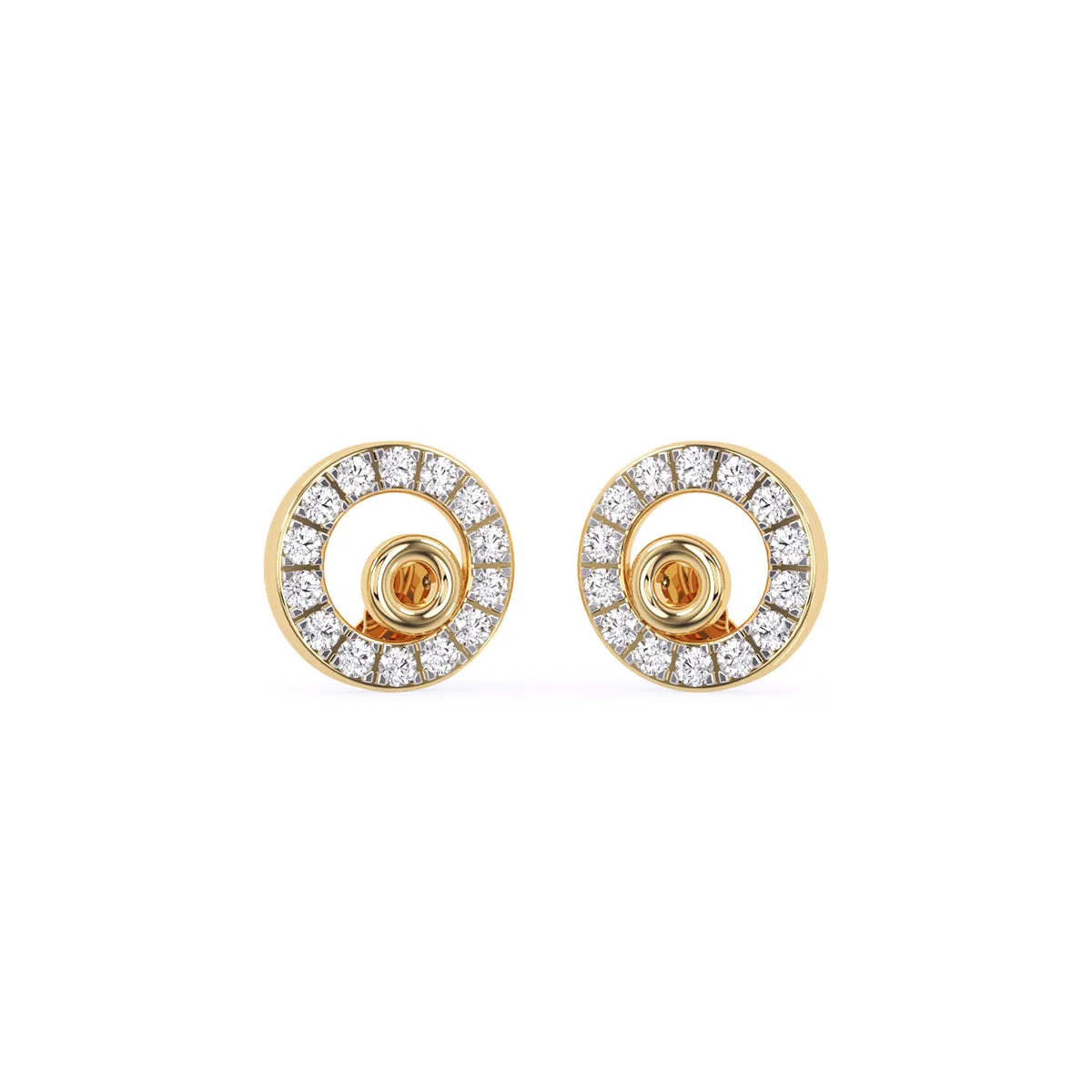 Dainty Round Lab Grown Diamond Open Circle Stud Earrings