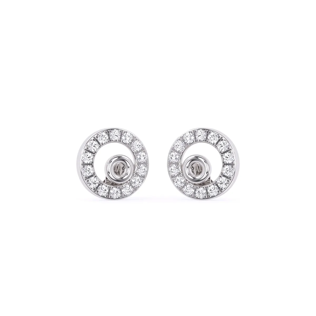 Dainty Round Lab Grown Diamond Open Circle Stud Earrings