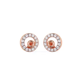 Dainty Round Lab Grown Diamond Open Circle Stud Earrings