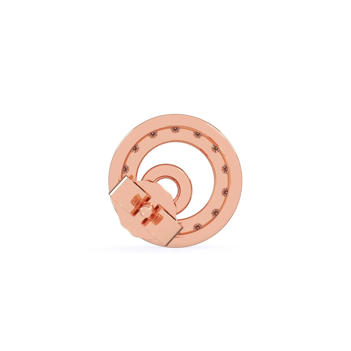 Dainty Round Lab Grown Diamond Open Circle Stud Earrings