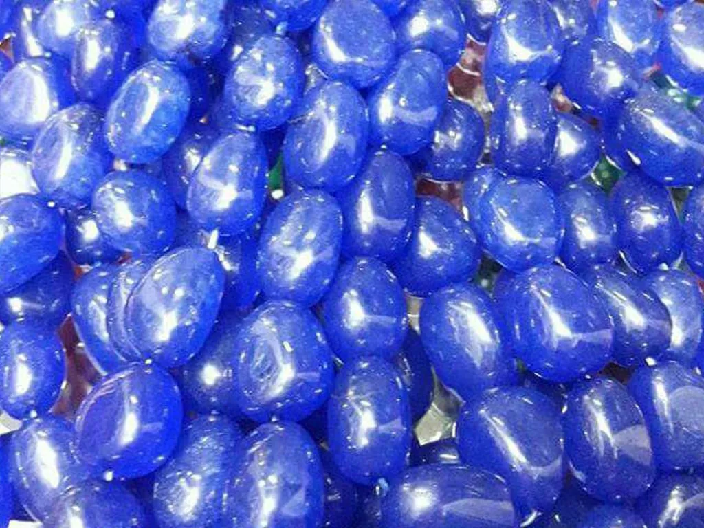 Dark Blue Oval Semi Precious Quartz Stones