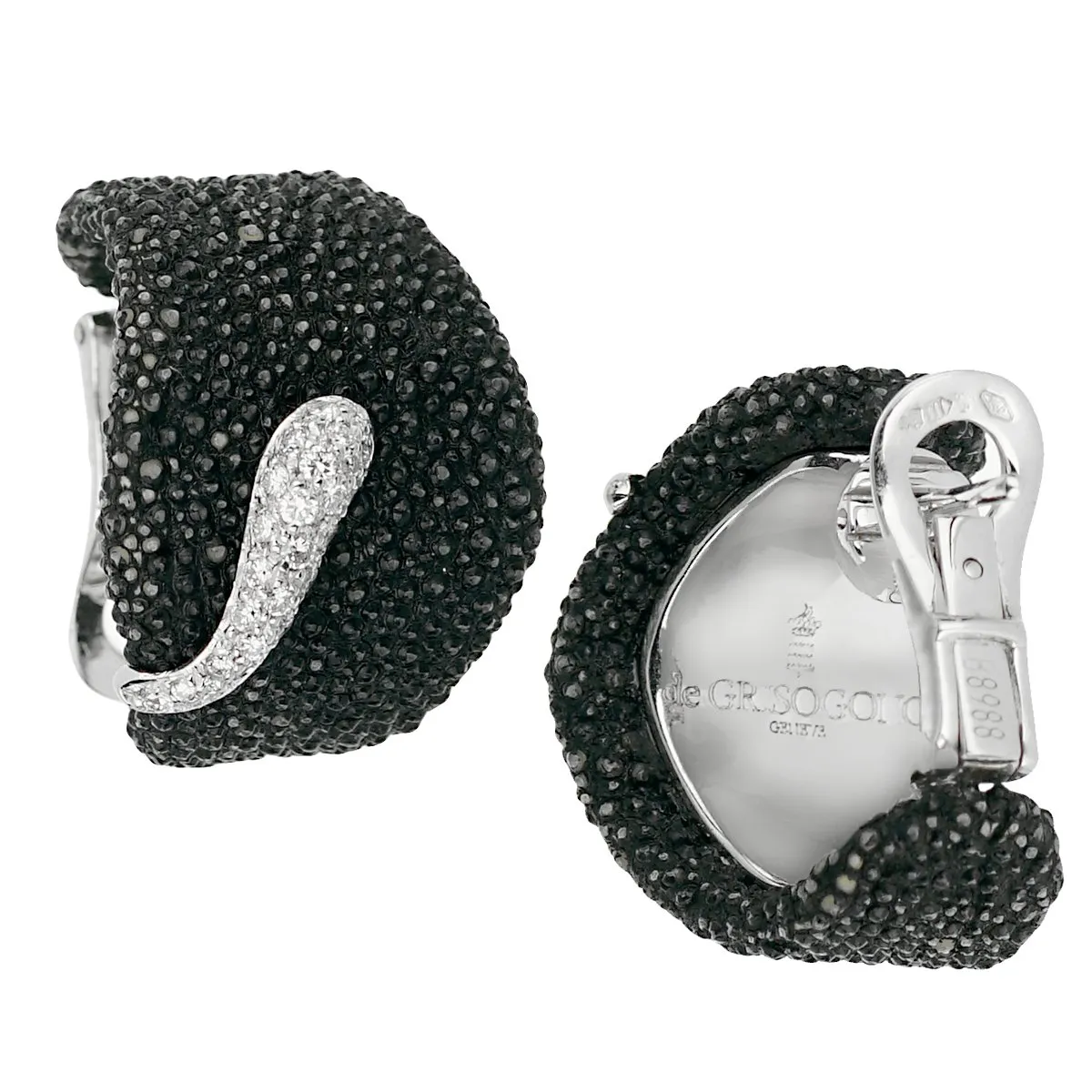 De Grisogono Stingray Diamond 18k White Gold Earrings