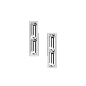 Diamond Bar Earrings 14K Gold