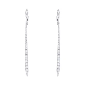 Diamond Hoop & Bar Drop Earrings