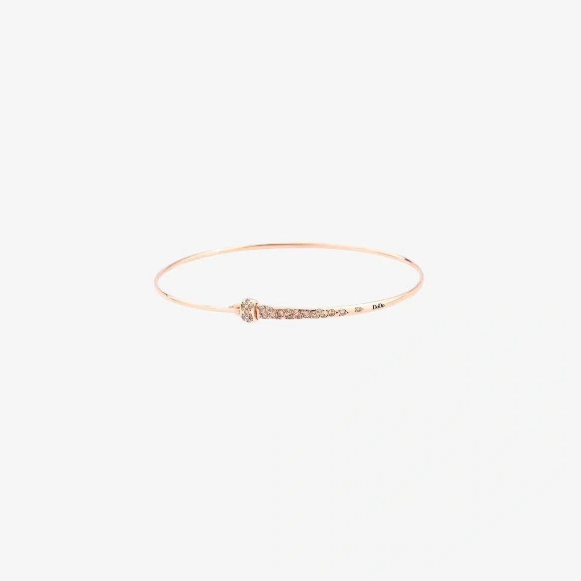 DoDo Essentials Bangle Rose Gold Brown Diamonds