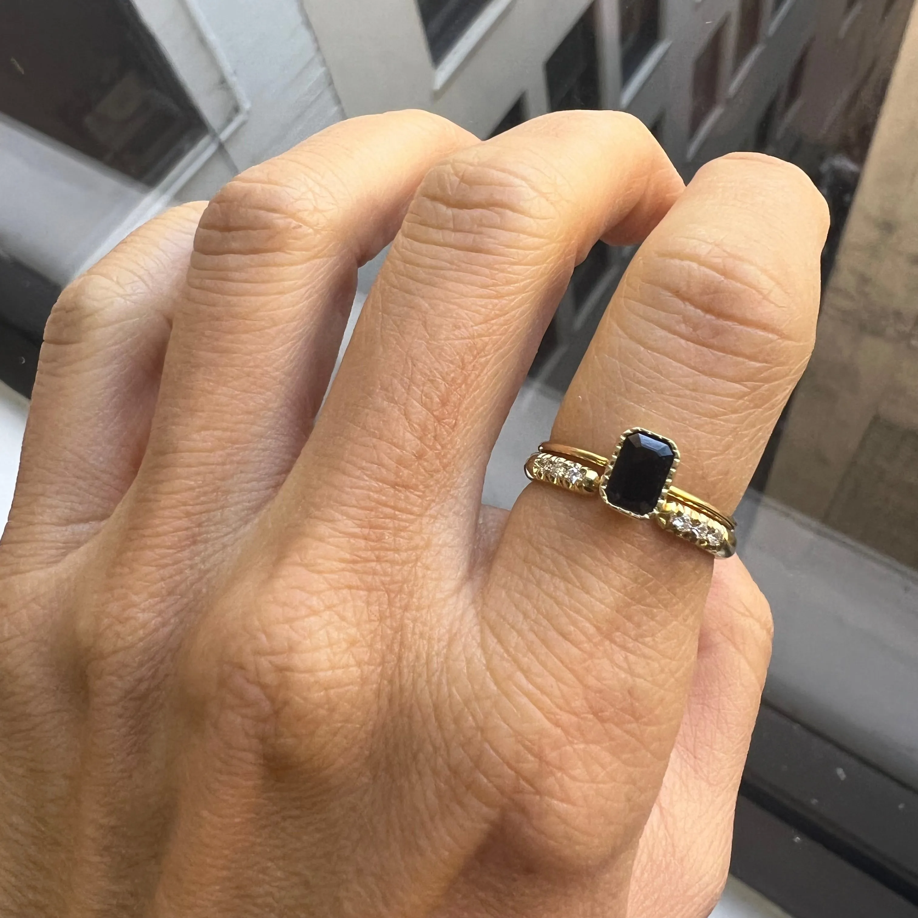 Emerald Cut Sapphire Wisp Ring (ready to ship option)*