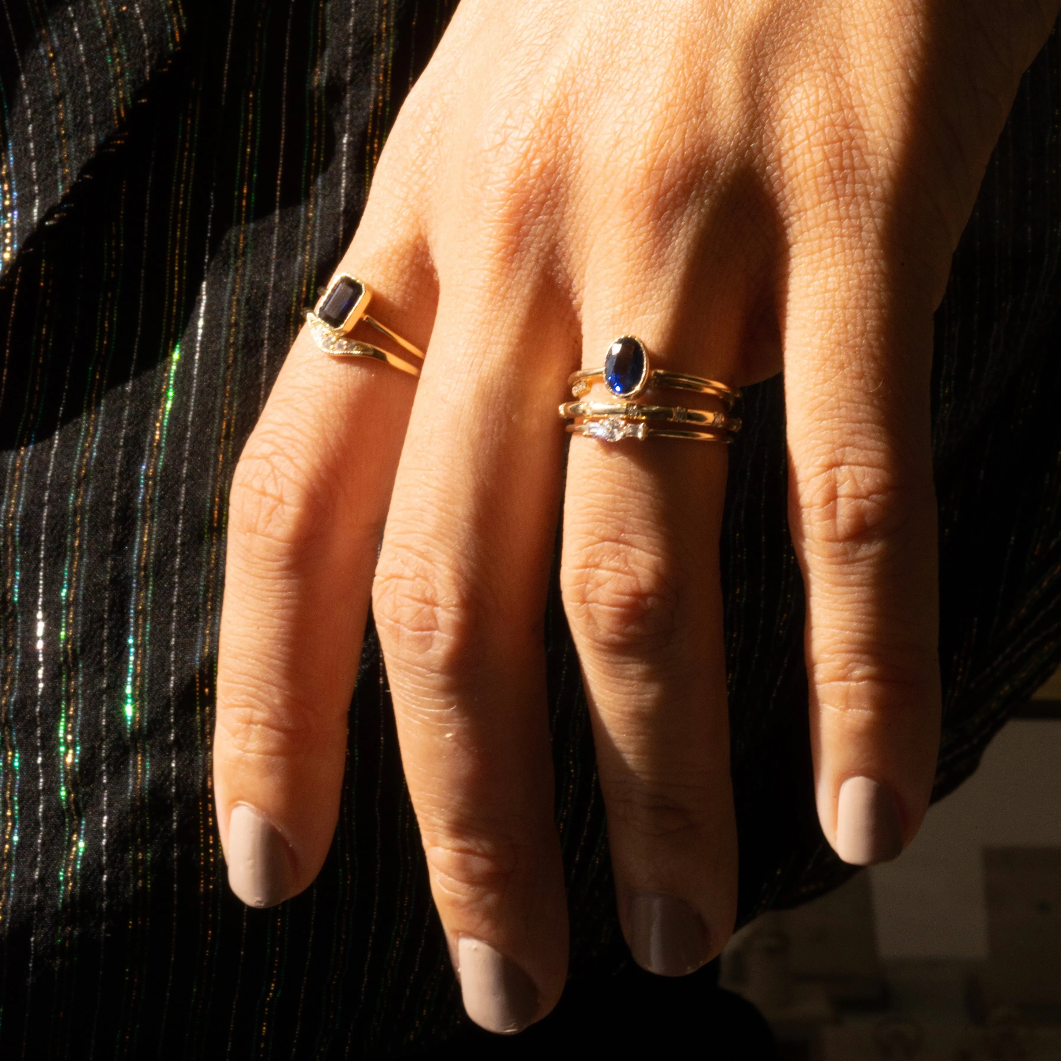 Emerald Cut Sapphire Wisp Ring (ready to ship option)*