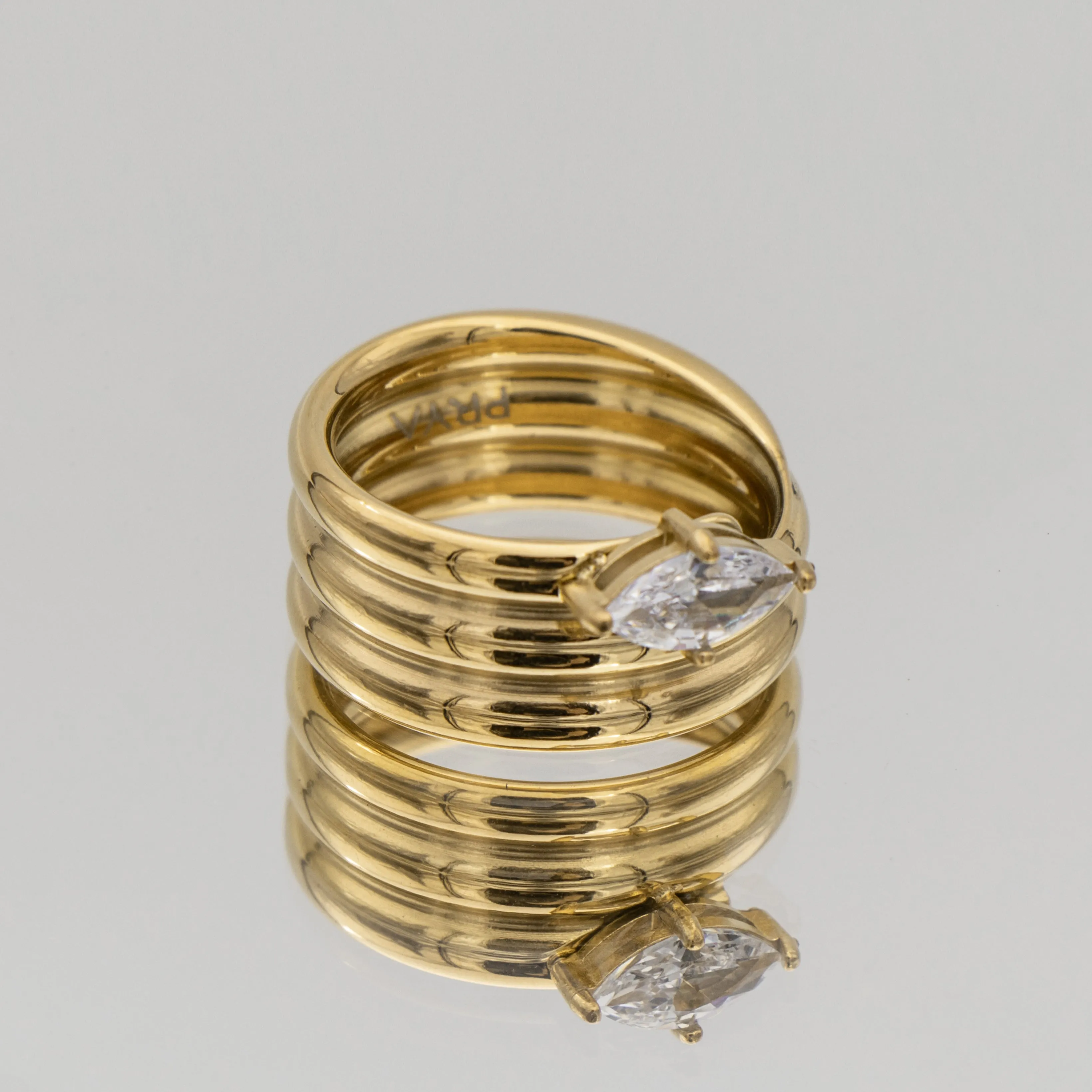 Emilia Double Band Stone Ring
