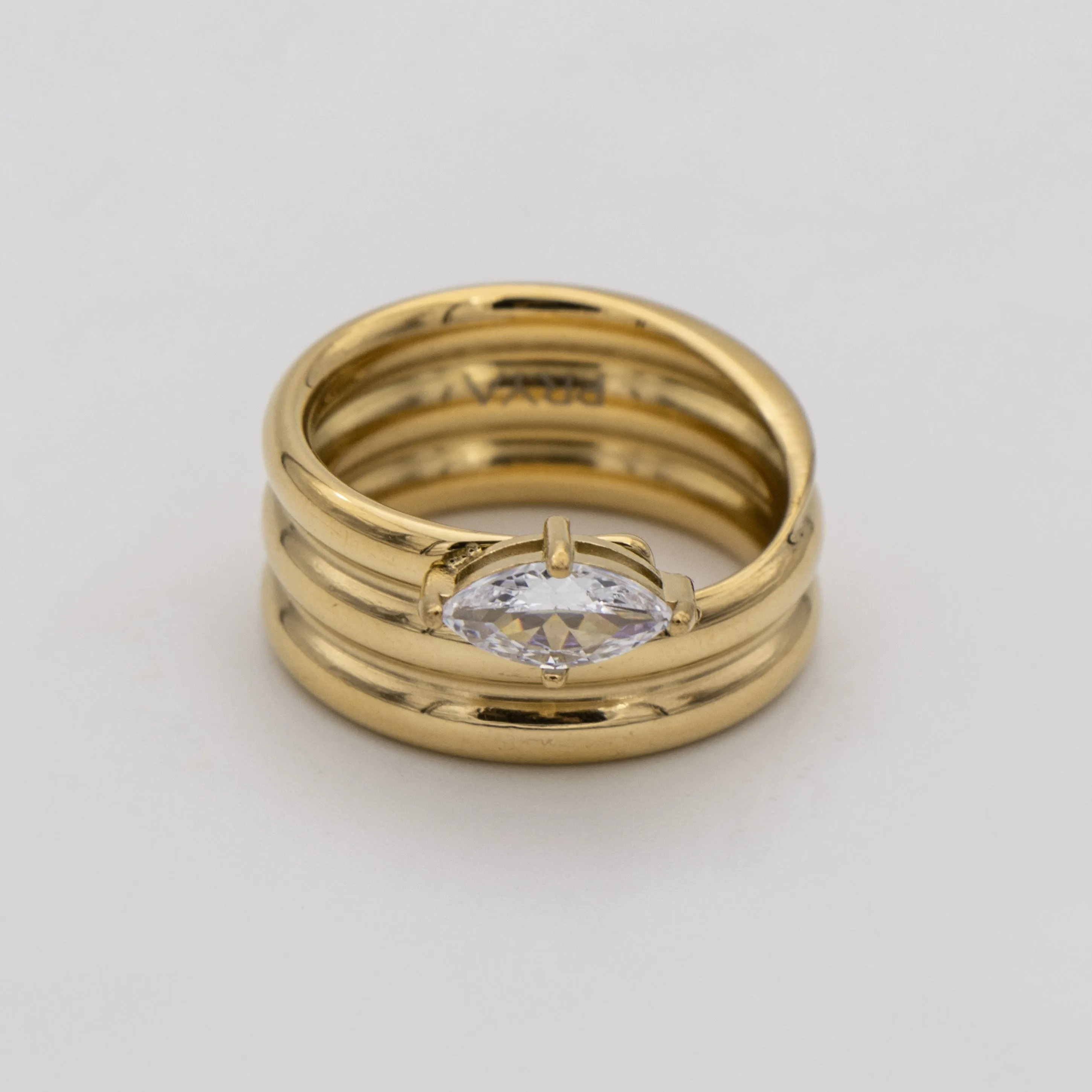 Emilia Double Band Stone Ring