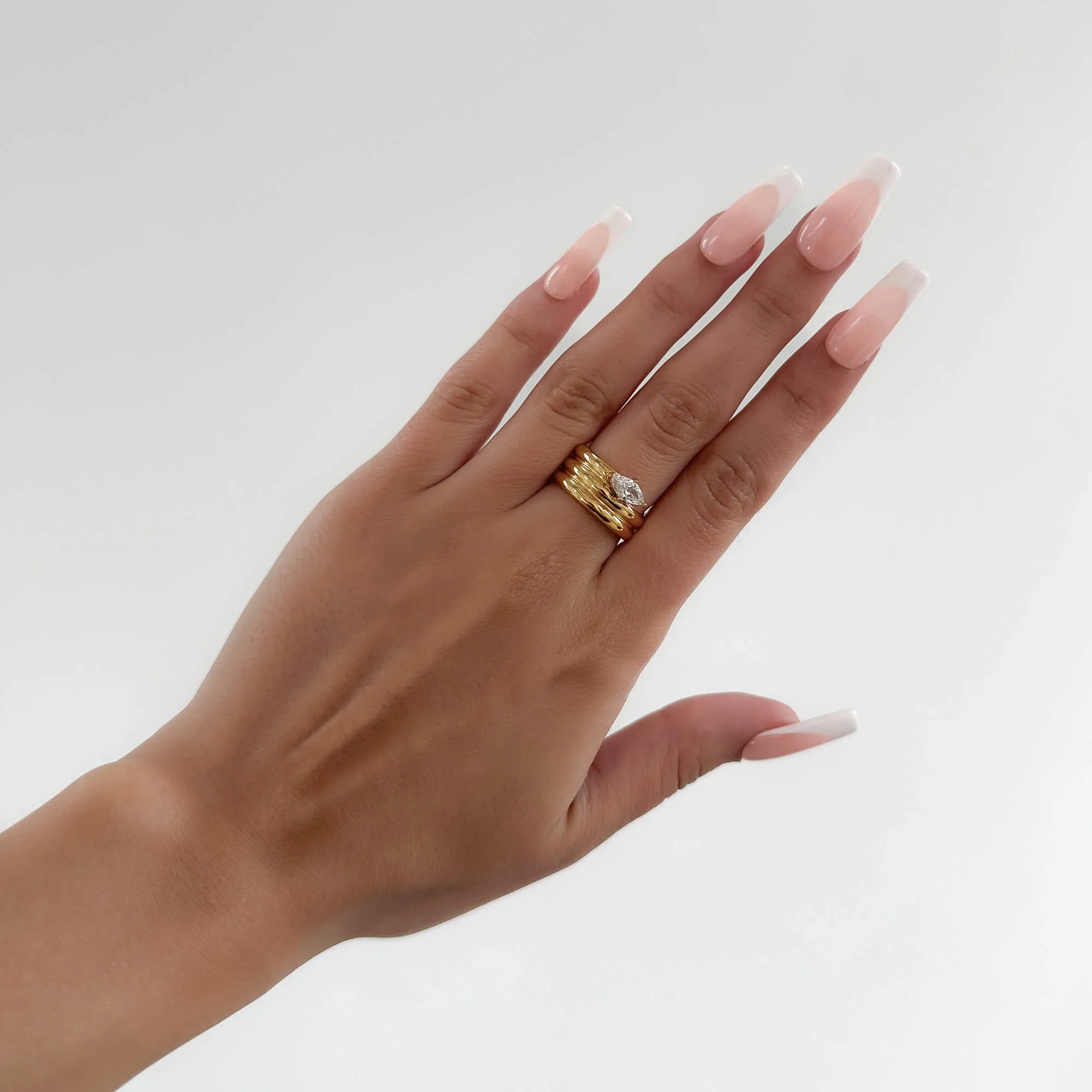 Emilia Double Band Stone Ring