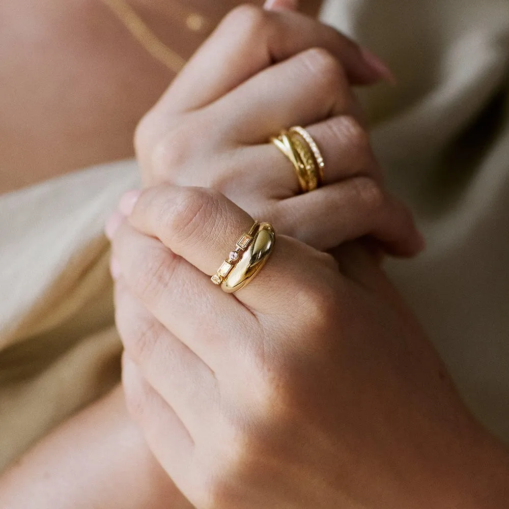 Estée Lalonde Fine Baguette Sapphire Ring 14ct Solid Gold