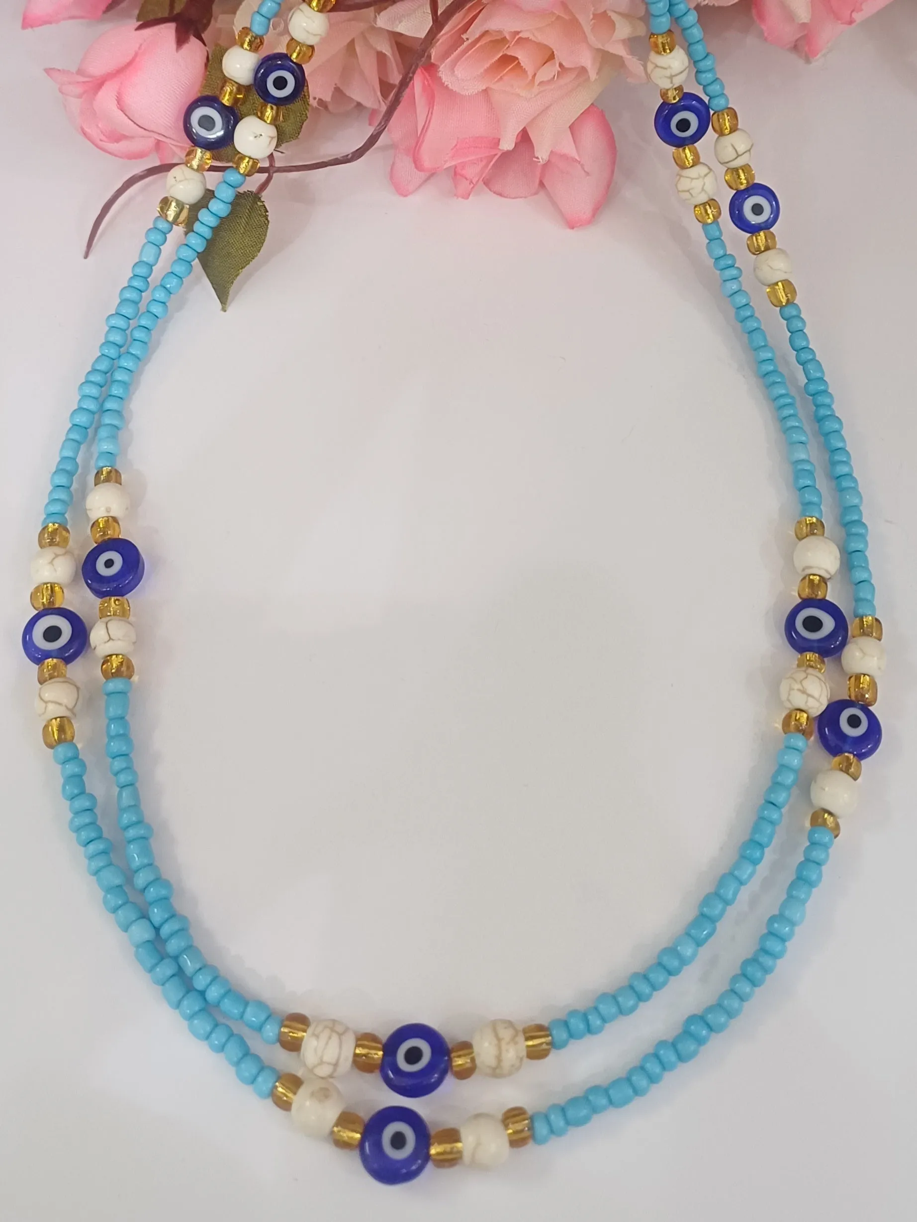 Evil Eye Seed Bead Necklaces