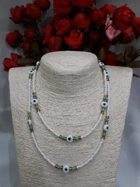 Evil Eye Seed Bead Necklaces