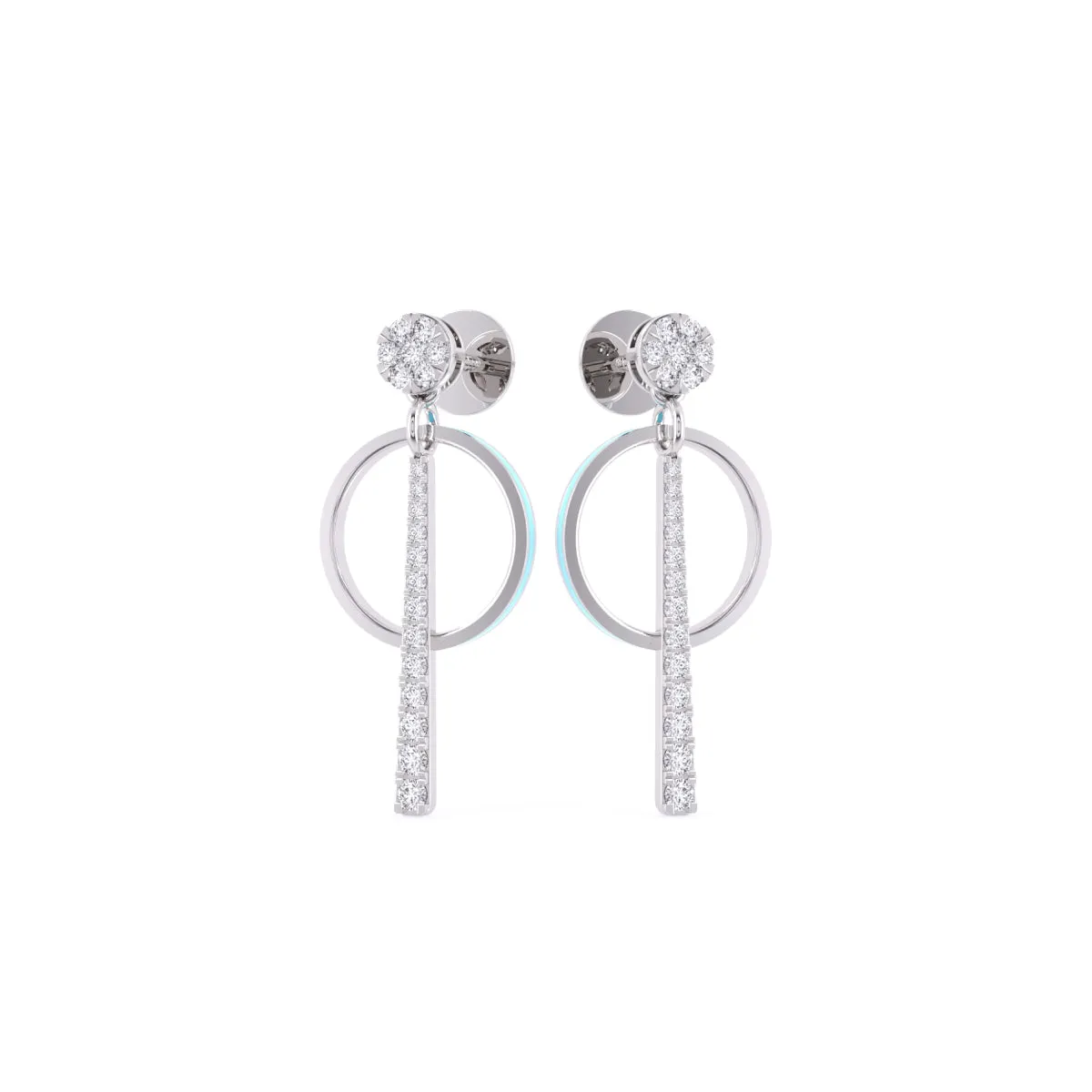 Fancy Open Circle Drop Earrings For Women