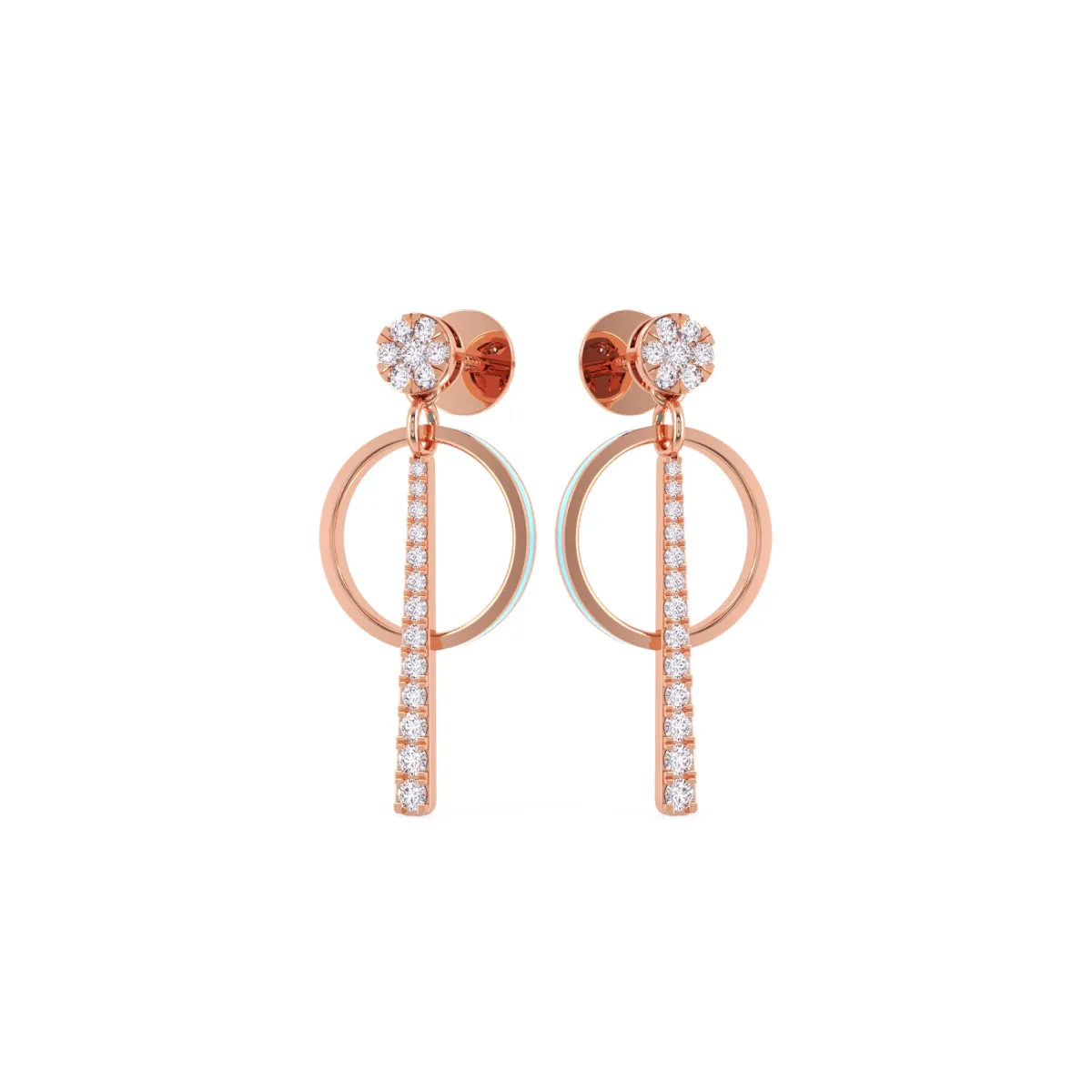 Fancy Open Circle Drop Earrings For Women