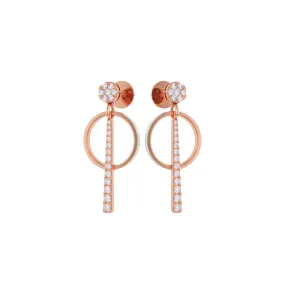 Fancy Open Circle Drop Earrings For Women
