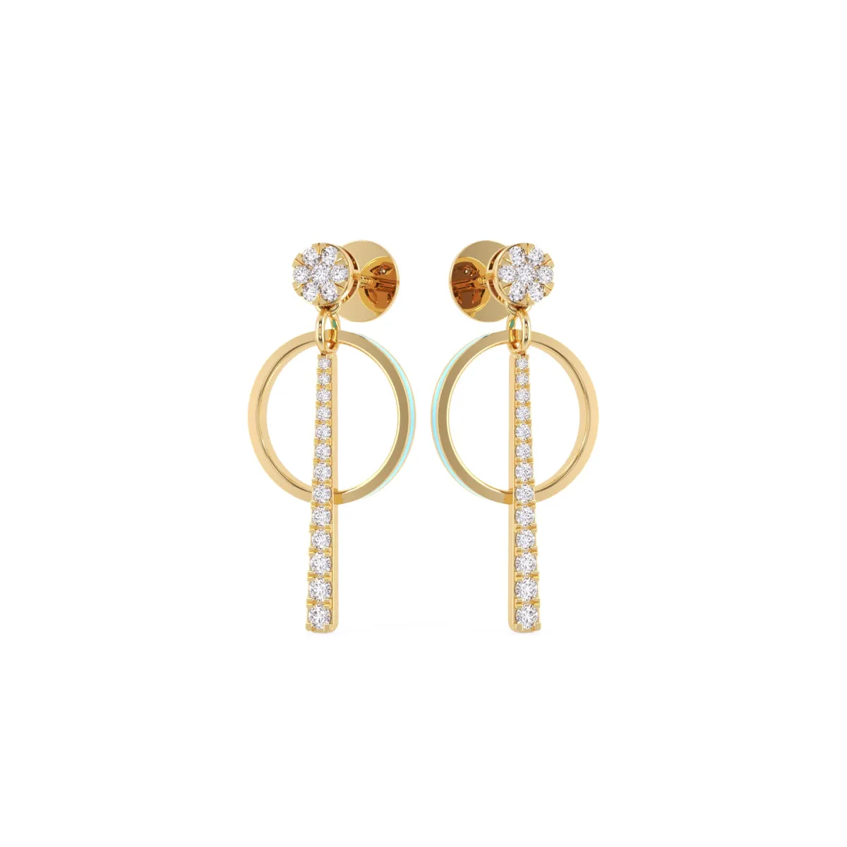 Fancy Open Circle Drop Earrings For Women