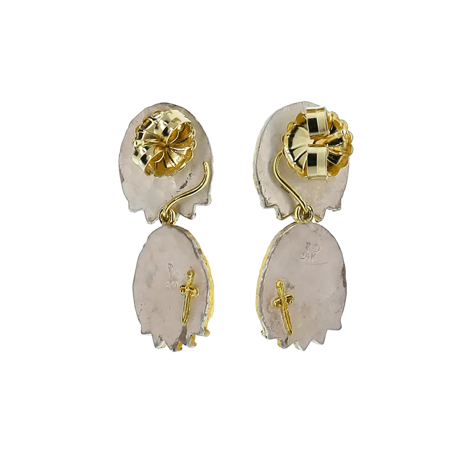 Fire Opal And Diamond Earrings