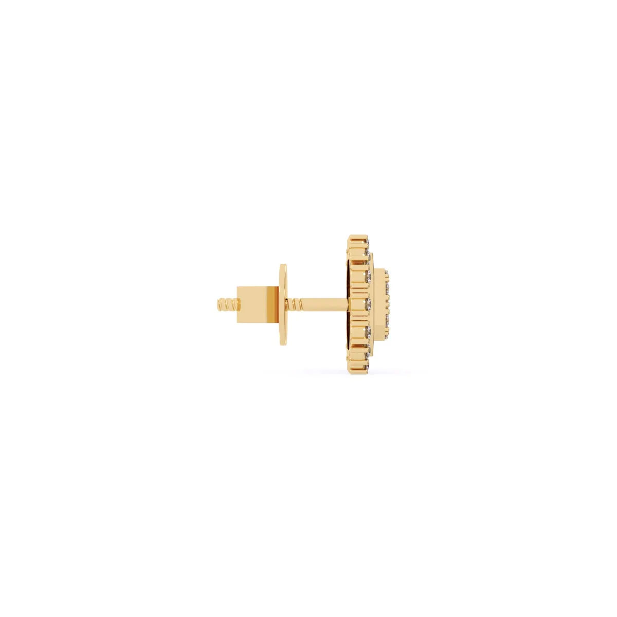 Flower Round Diamond Studs Earrings