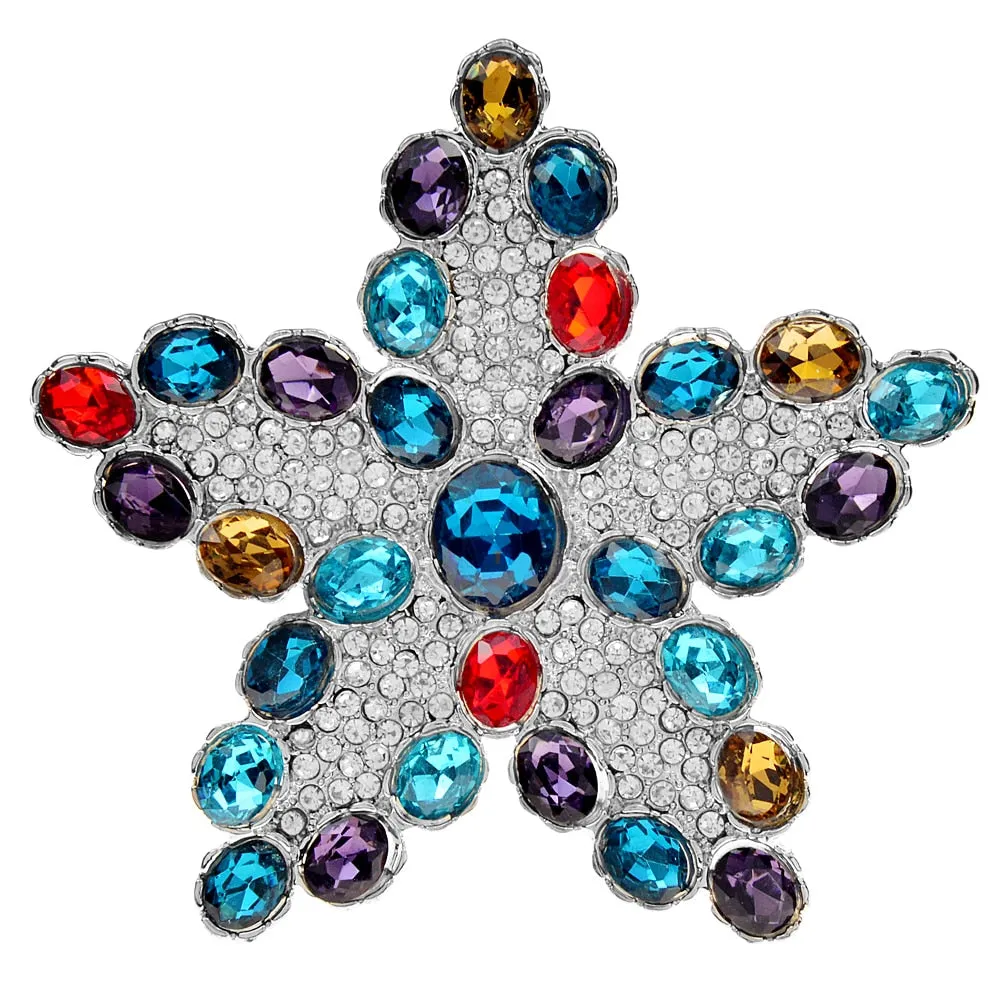 Full Rhinestone Star Brooches For Women