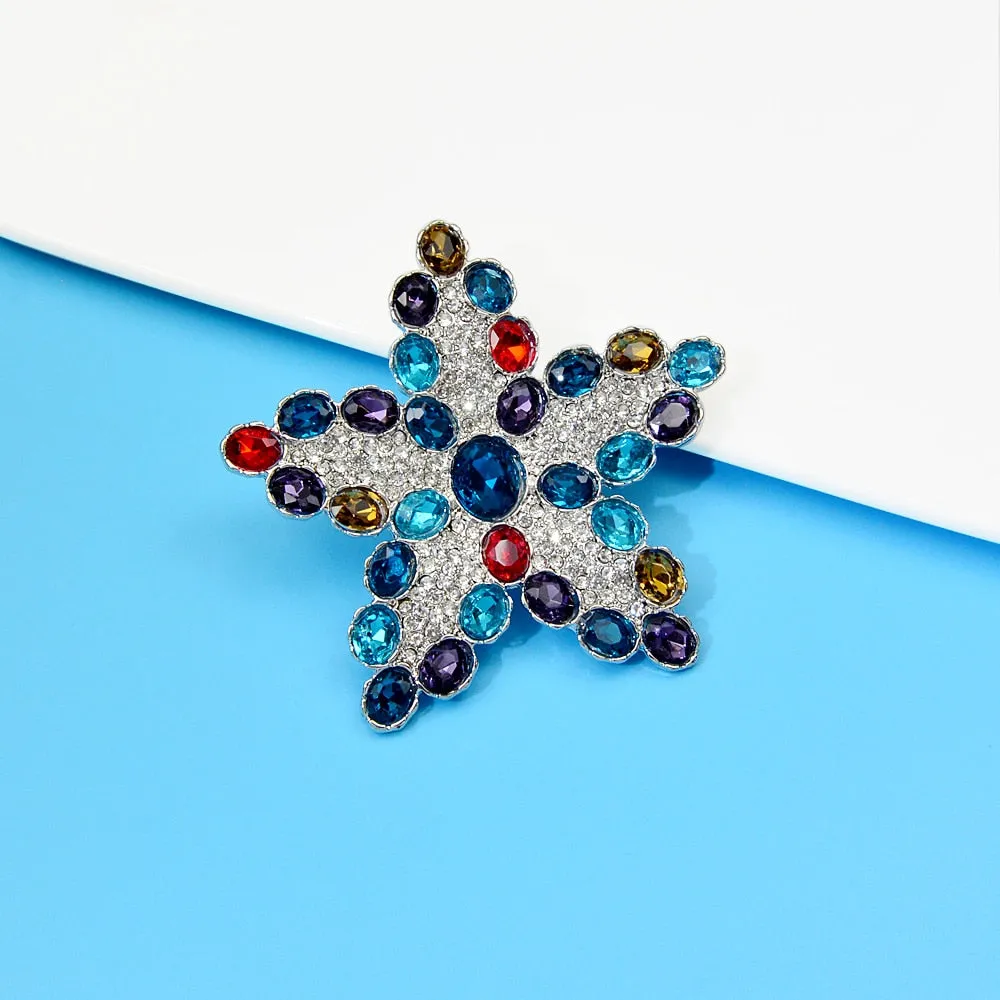 Full Rhinestone Star Brooches For Women
