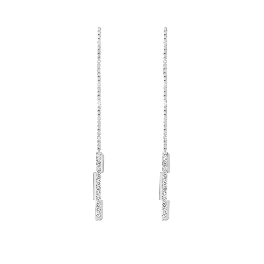 GC Link to Love 18ct White Gold Diamond Chain Earrings D