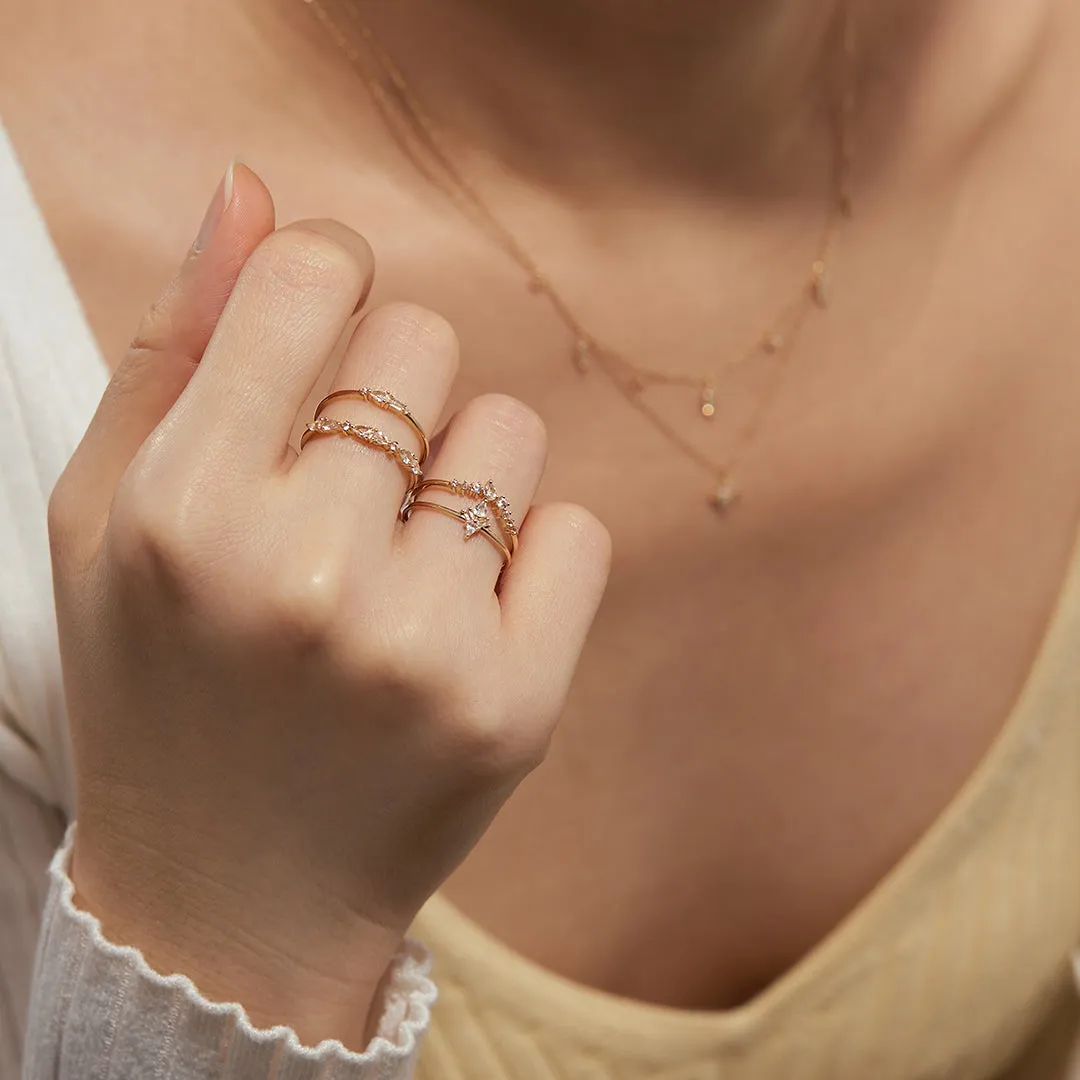 GEMMA | Pear, Baguette and Round White Sapphire Ring