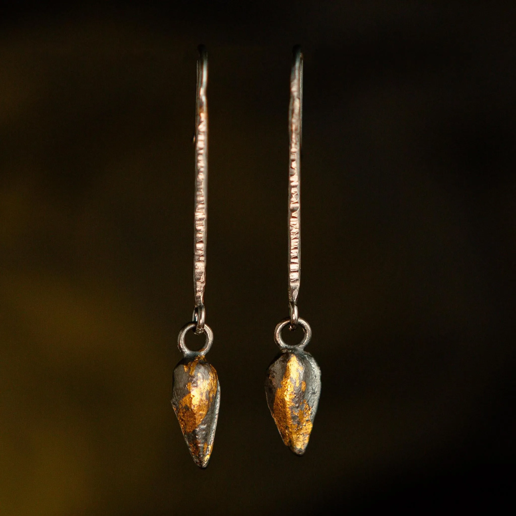 Gilded Relic Bar   Droplet Earrings