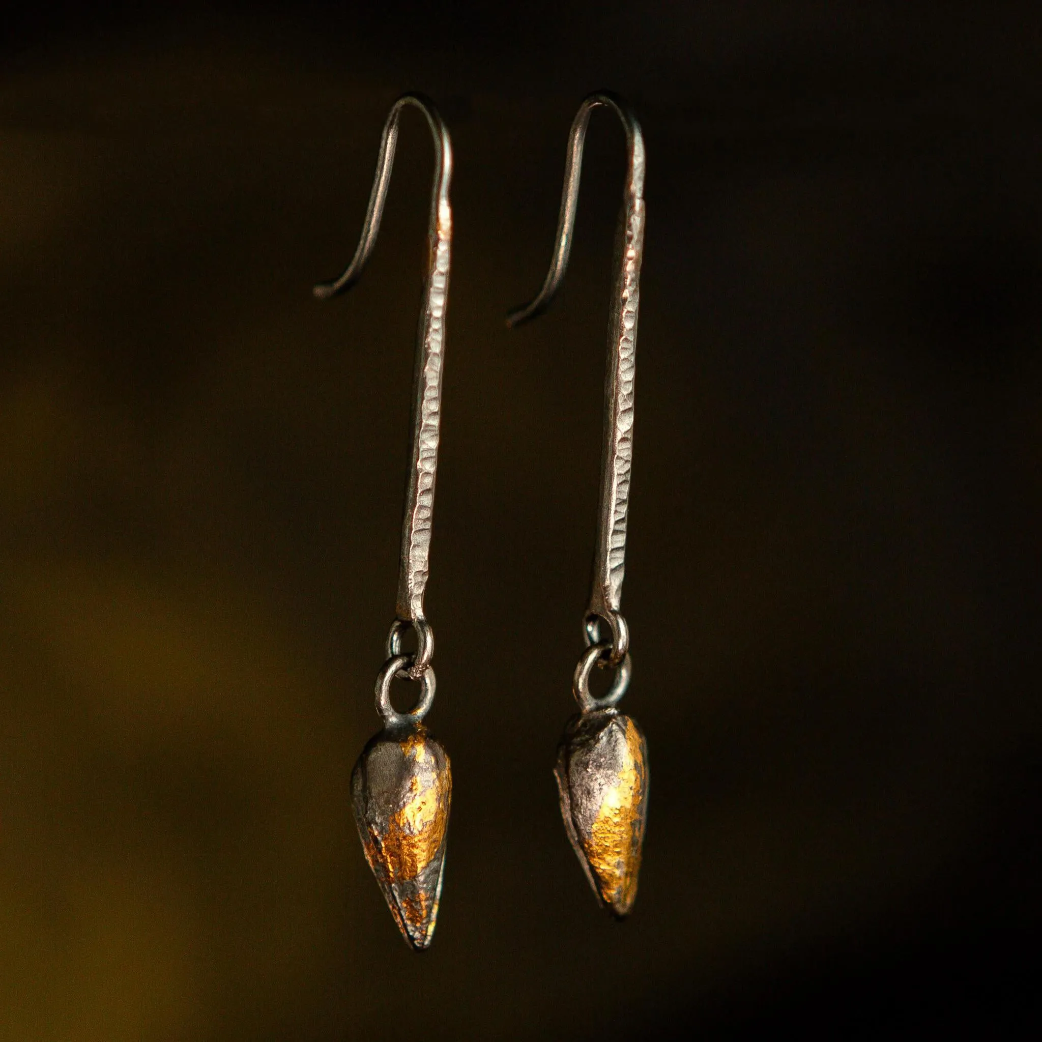 Gilded Relic Bar   Droplet Earrings
