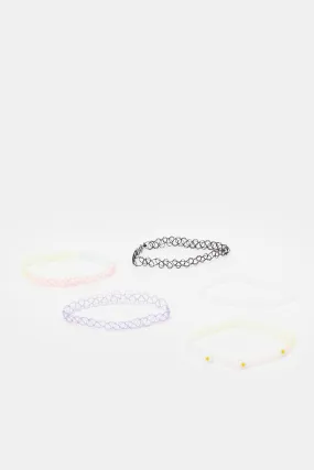 Girls Assorted Embellished Choker Set (Pack of 5)
