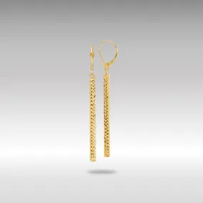 Gold Leslie's 14K Polished and Diamond-cut Bar Dangle Leverback Earrings - Model LE2412