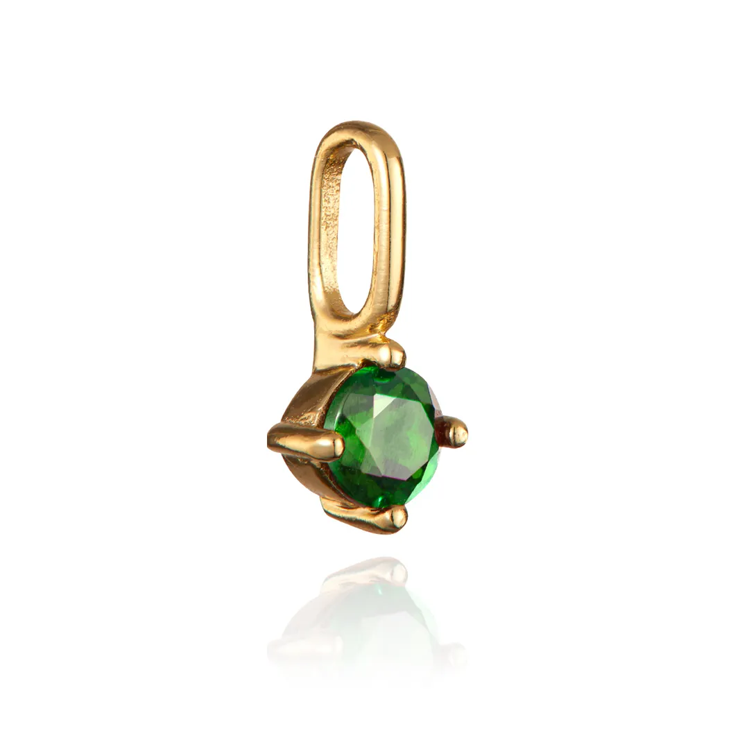 Gold Small Individual Birthstone Charm
