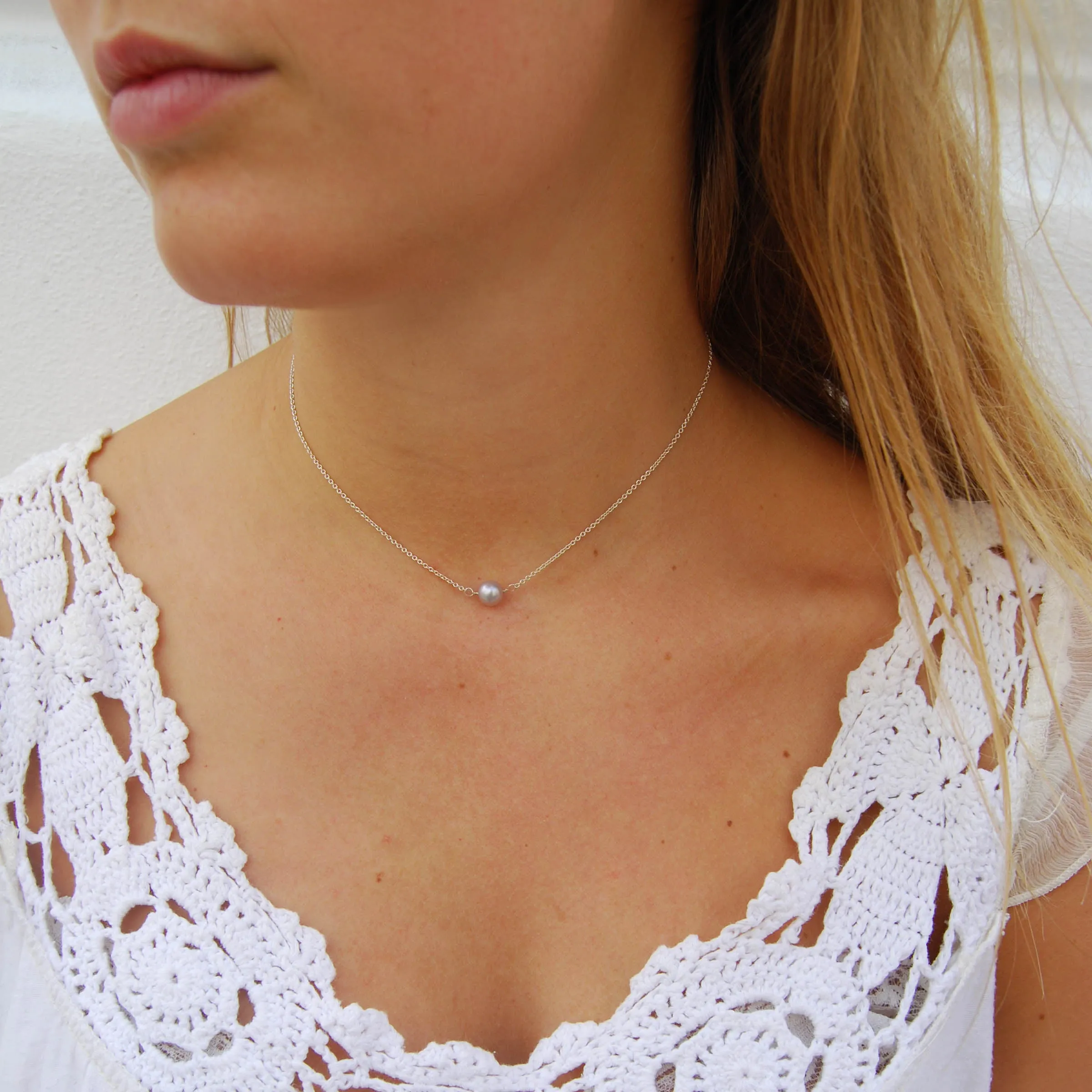 Grey Freshwater Pearl Short Pendant