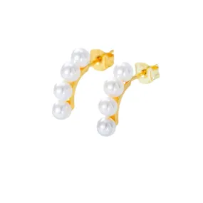 Half Hoops Pearl Earring
