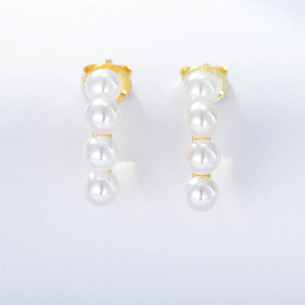 Half Hoops Pearl Earring
