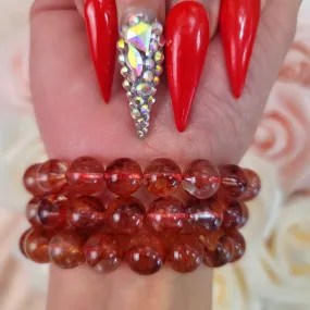 Hematoid (Fire) Quartz Bracelet (AAA Grade) for Clarity and Focus