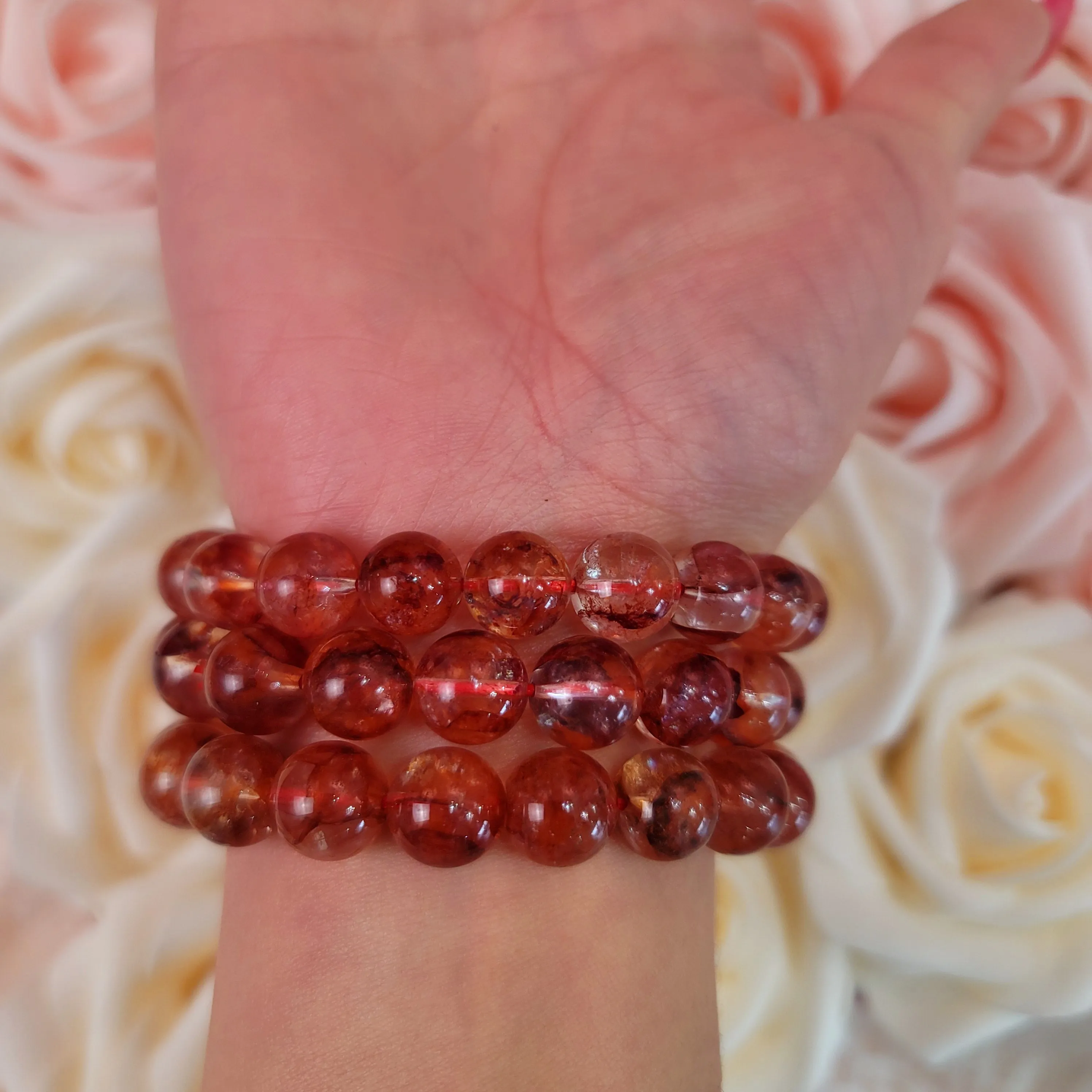 Hematoid (Fire) Quartz Bracelet (AAA Grade) for Clarity and Focus