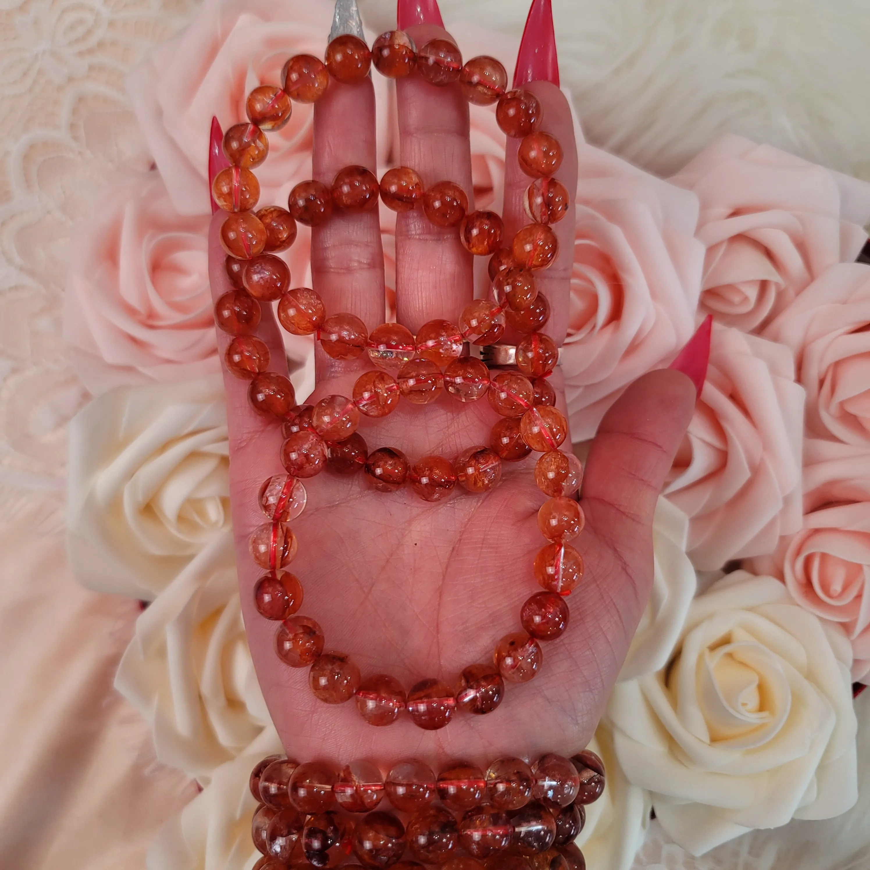 Hematoid (Fire) Quartz Bracelet (AAA Grade) for Clarity and Focus