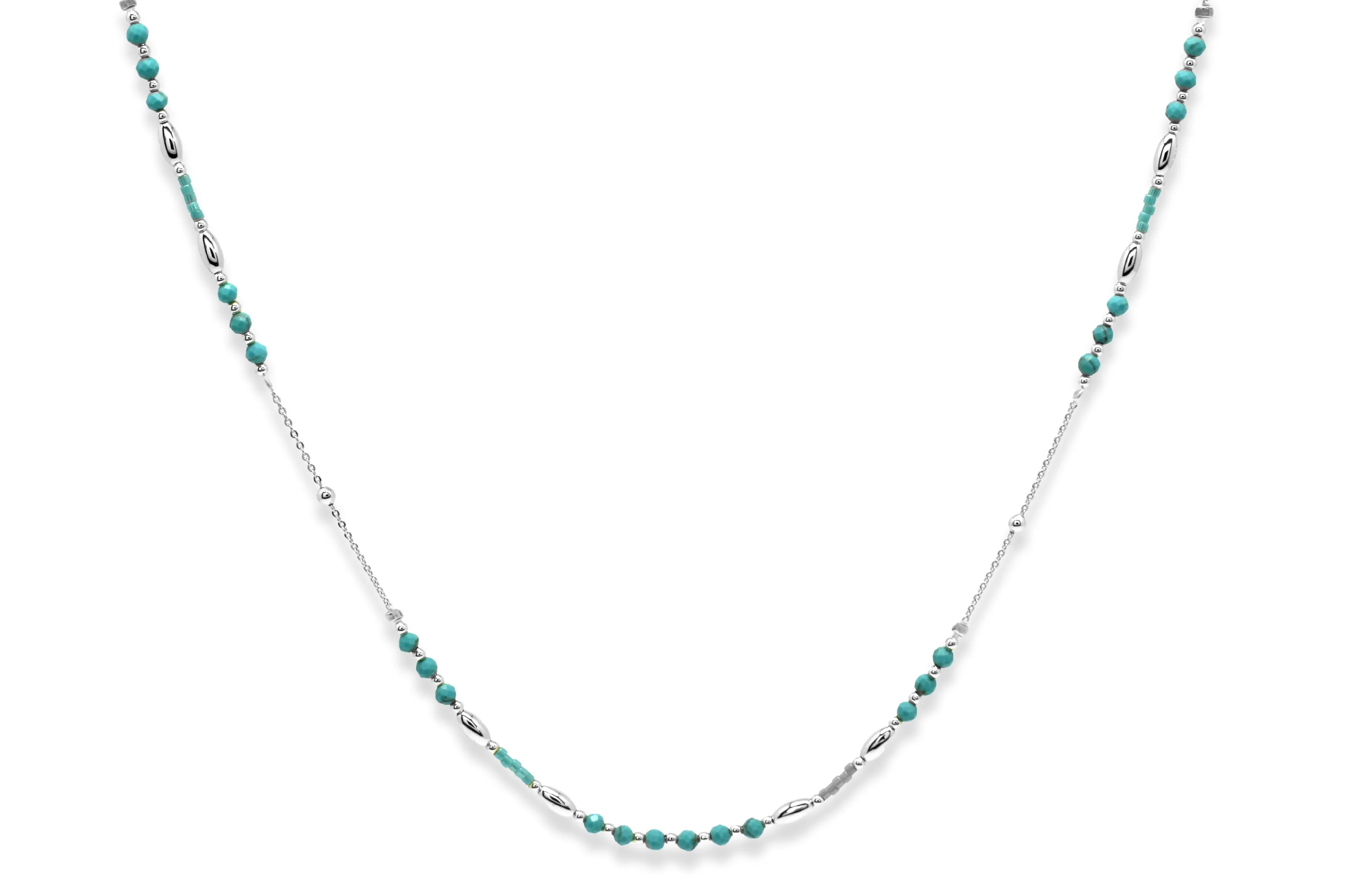 Horus Turquoise Silver Gemstone Necklace