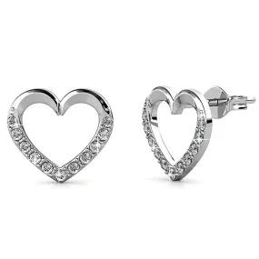 Innocent Heart Stud Earrings Embellished With SWAROVSKI Crystals