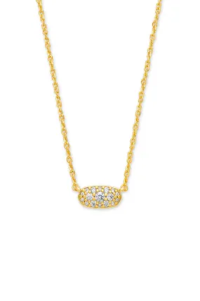 Kendra Scott: Grayson Gold Pendant Necklace - White Crystal