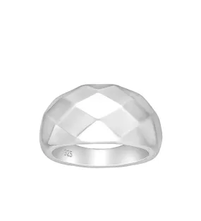 KESLEY Abstract Dome Ring Luxury Real Sterling Silver 925 Tarnish Free Chunky Statement Waterproof Women's Jewelry