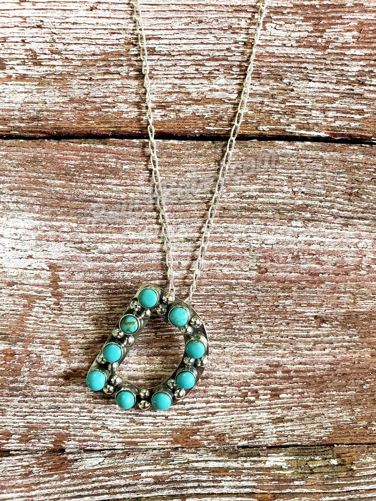 Kingman Turquoise Initial Necklaces #3581